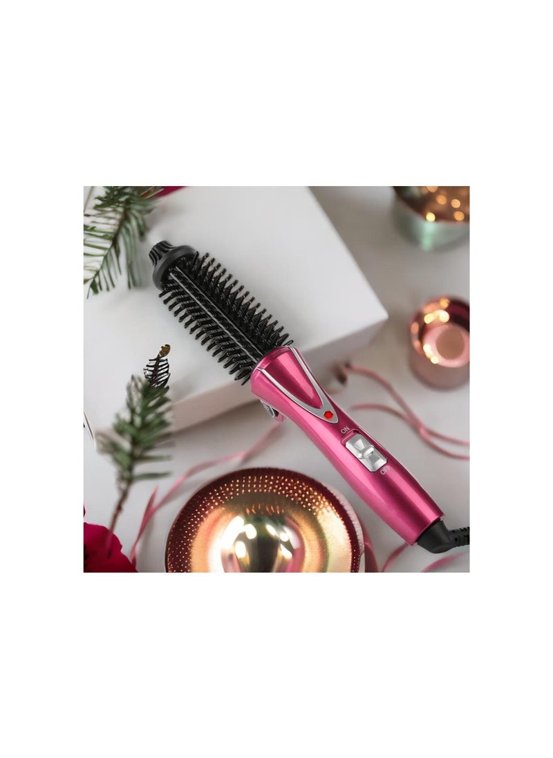 Electric Professional Anti-Scald Curling Brush with Instant Heat Up for All Hair Types (US Plug, 110-240V)