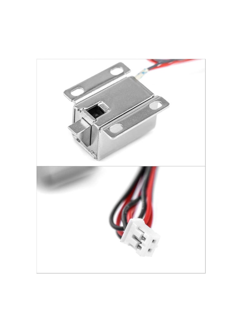 Electromagnetic Solenoid Lock, 4 Pcs Mini Door Drawer Tongue Down DC 12V Slim Design Assembly for Cabinet Door Drawer Safety Lock