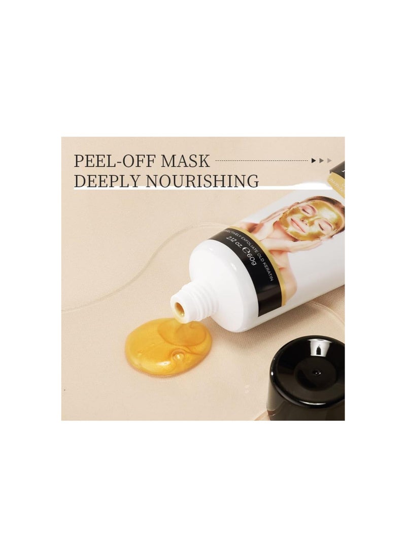 24K Nano Gold Peel-Off Face Mask, Peel Off Mask Collagen, Korean Snail Face Mask, Deep Cleaning Firming Tear-Off Mask, Anti-Wrinkle Anti-Aging Facial Mask Cream for All Skin Types (1)