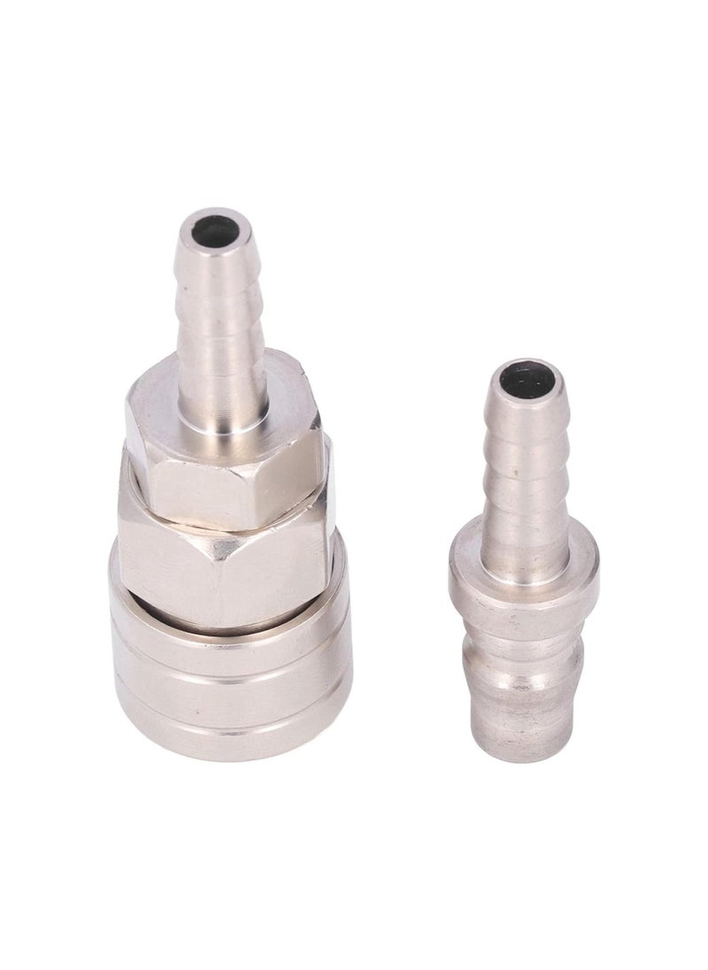 Plated Stainless Steel Air Coupler Self Locking Quick Connect Air Hose Fittings for Industrial and Automotive Use (Self-locking quick connect Φ8 long tail)