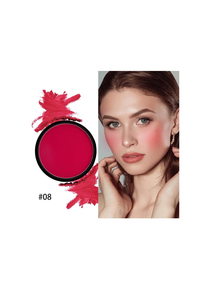 Powder Blush Matte Blush, Highly Pigmented Beauty Cream Blush Palette for Create A Natural Cheek Flushed Look, Rich Colors