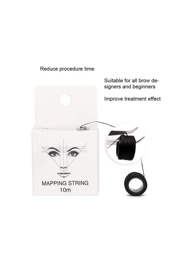 10m Pre Inked Mapping String Microblading Eyebrow Marker Thread Line Tool, Measuring Tool for Marking Symmetrical Eyebrows(01)