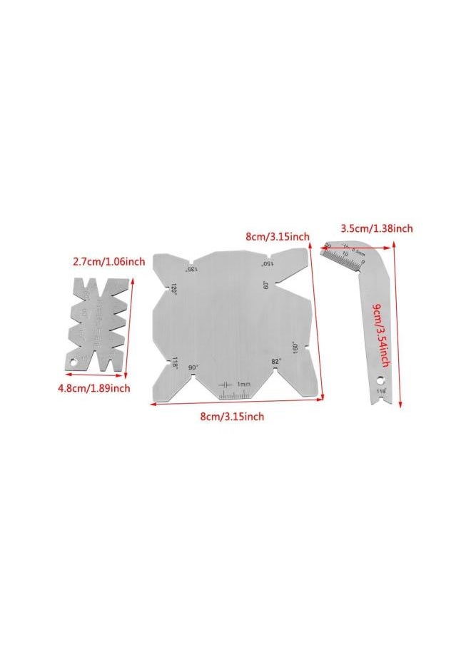 Angle Gauge Drill Bits, 3Pcs S/S Angle Gauge Measurement Drill Sharpener Tool Set Including Drill Diameter, Drill Bits and General Angle Gauge with Case