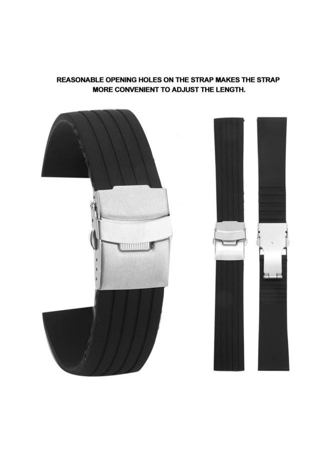 Silicon Watch Band, Universal Adjustable Replacement For Accessory(18Mm)