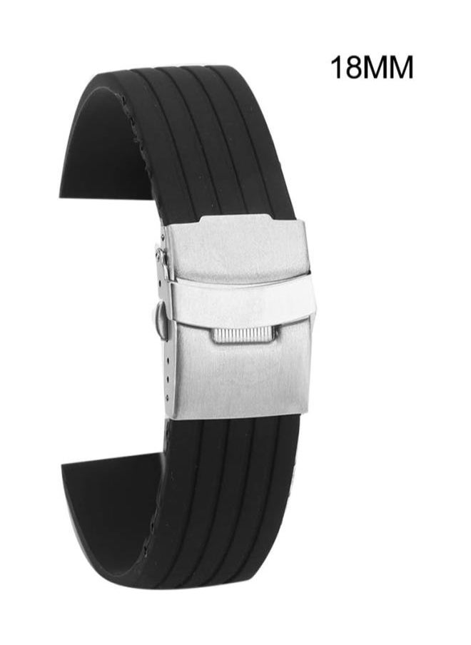 Silicon Watch Band, Universal Adjustable Replacement For Accessory(18Mm)