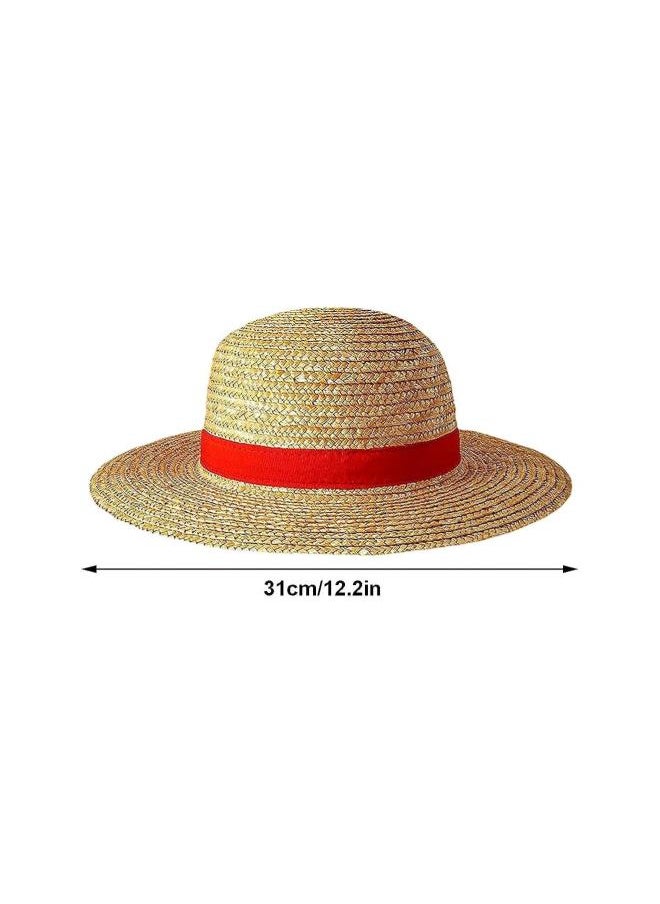 Straw Hat for Men Women Monkey D Hat Cosplay Beach Anime Cartoon Gift Straw Hat Anime Accessories Straw Sun Hat