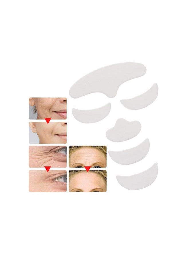 Anti-Wrinkle 6Pcs Anti Wrinkle Silicone Patch Pad Skin Lifting Reusable Forehead Eye Chin Face Patch