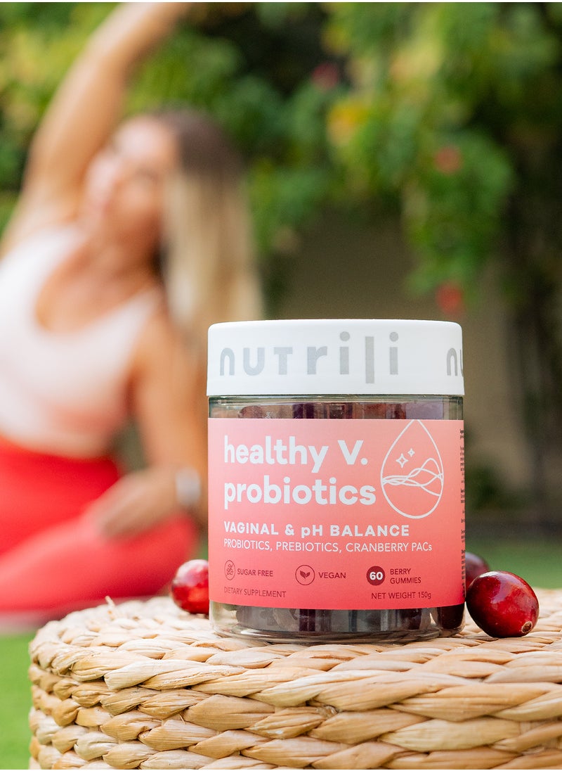 Healthy V. | Probiotics For Women & Prebiotics, Cranberry & D-Manose | Digestion, Vaginal & pH Balance