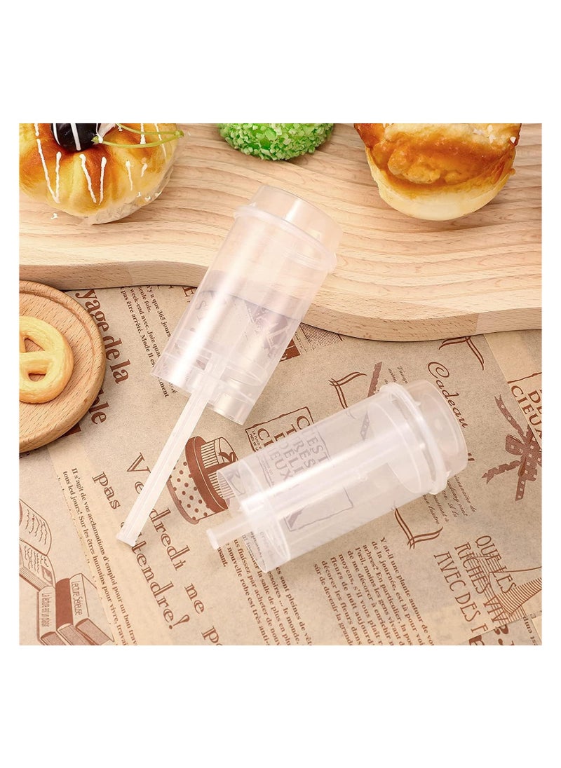 10 PCS Round Shaped Clear Push- Up Cake Shooter Plastic Cake Push- Pops Containers with Lids for Ice Cream Cake Dessert