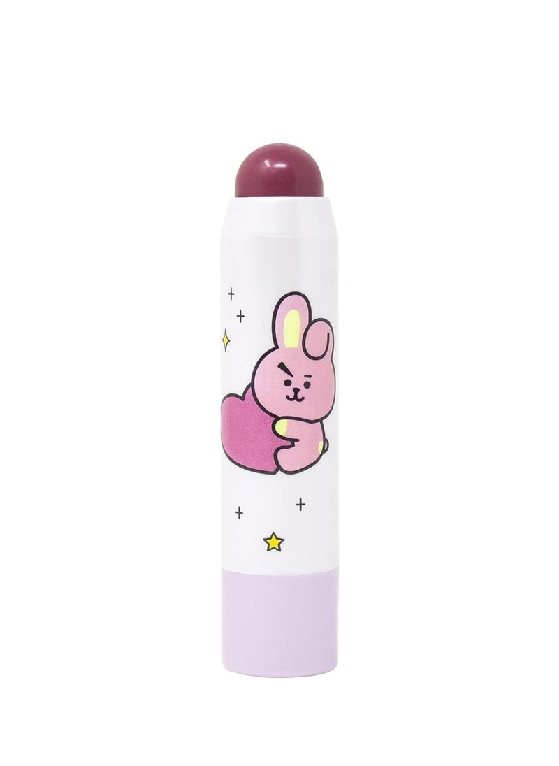 The Crème Shop BT21 Lip + Cheek Chic Stick | Tinted Essence Stick (Enriched with Hyaluronic Acid & Vitamin E) - Berry Cute (COOKY)