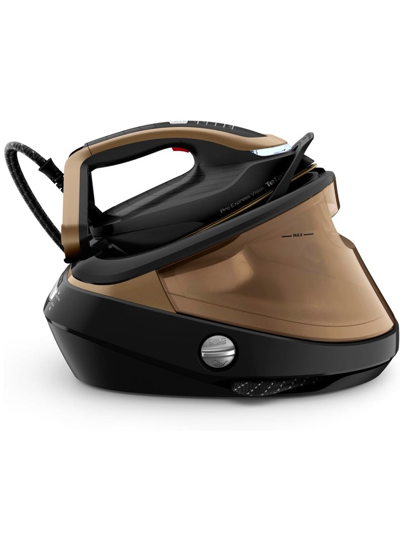 Tefal GV9820G0 High Pressure Steam Generator Iron with Smart LED Light, 750g/min Steam Boost, 9 Bar Pressure, Horizontal and Vertical Steaming, GV9820 Pro Express Vision, Black & Gold 1.2 L 2700 W GV9820 Black & Gold