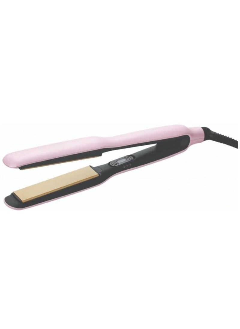 RE-2062 2-in-1 Hair Iron Flat PTC Ceramic Hair straightener & Curler Fast Heating Iron - Pink.