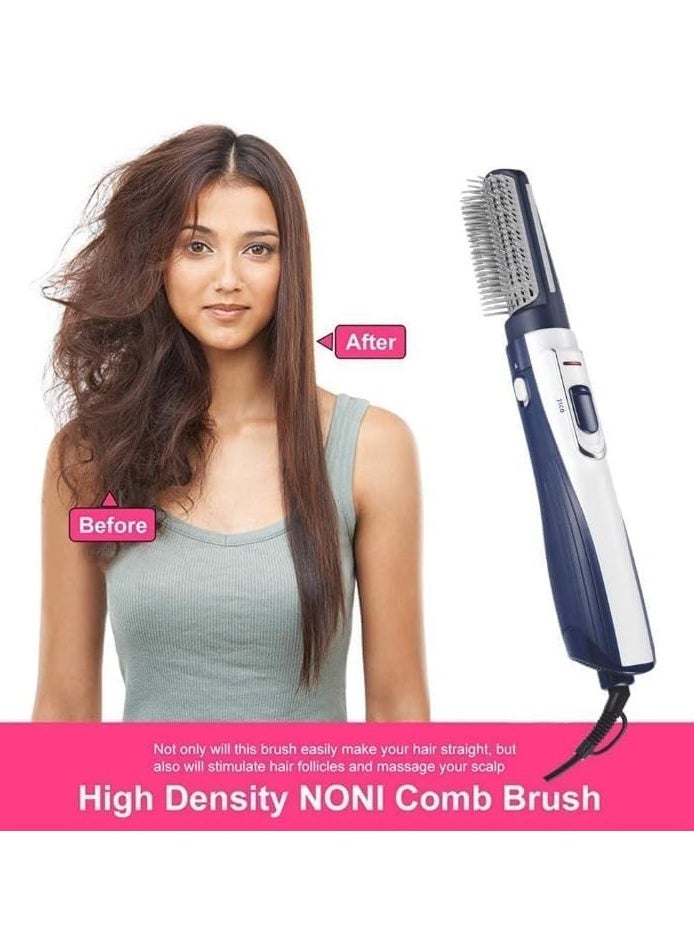 RE-2025-2 Hot Air Styler Multifunction Hair Electric Comb Fast Heating (3s) Hair Styler with 2 Brush - Blue.