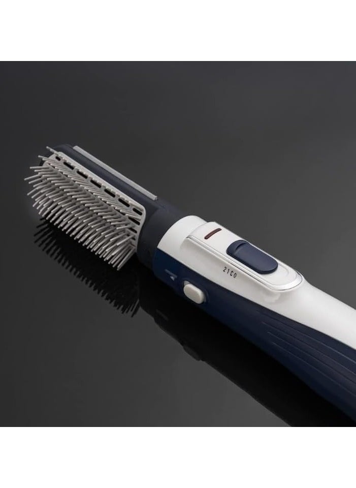 RE-2025-2 Hot Air Styler Multifunction Hair Electric Comb Fast Heating (3s) Hair Styler with 2 Brush - Blue.