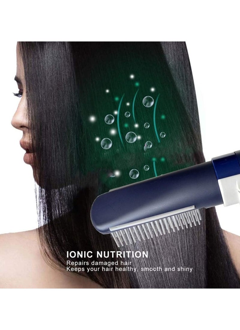 RE-2025-2 Hot Air Styler Multifunction Hair Electric Comb Fast Heating (3s) Hair Styler with 2 Brush - Blue.