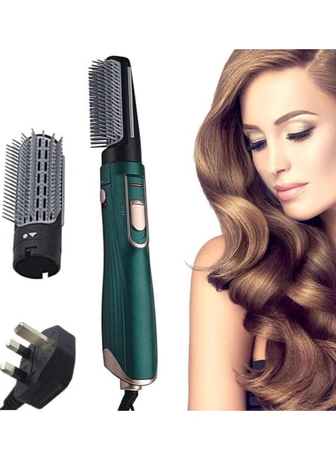 RE-2025-21200W Hot Air Styler Hair Electric Brush Fast Heating (3s) Hair Styler with 2 Brush - Green