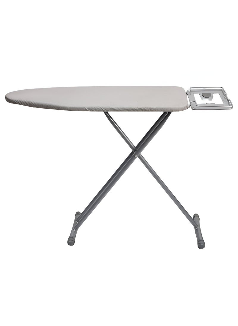 Strong 110x30cm Wobble Free Ironing Board , Adjustable Height, Foldable with Slicone Paded Iron Rest, Heavy Duty 32mm and 25mm Metal Frame, Space-Saving for Home, Laundry Room, Dorm Use – Grey