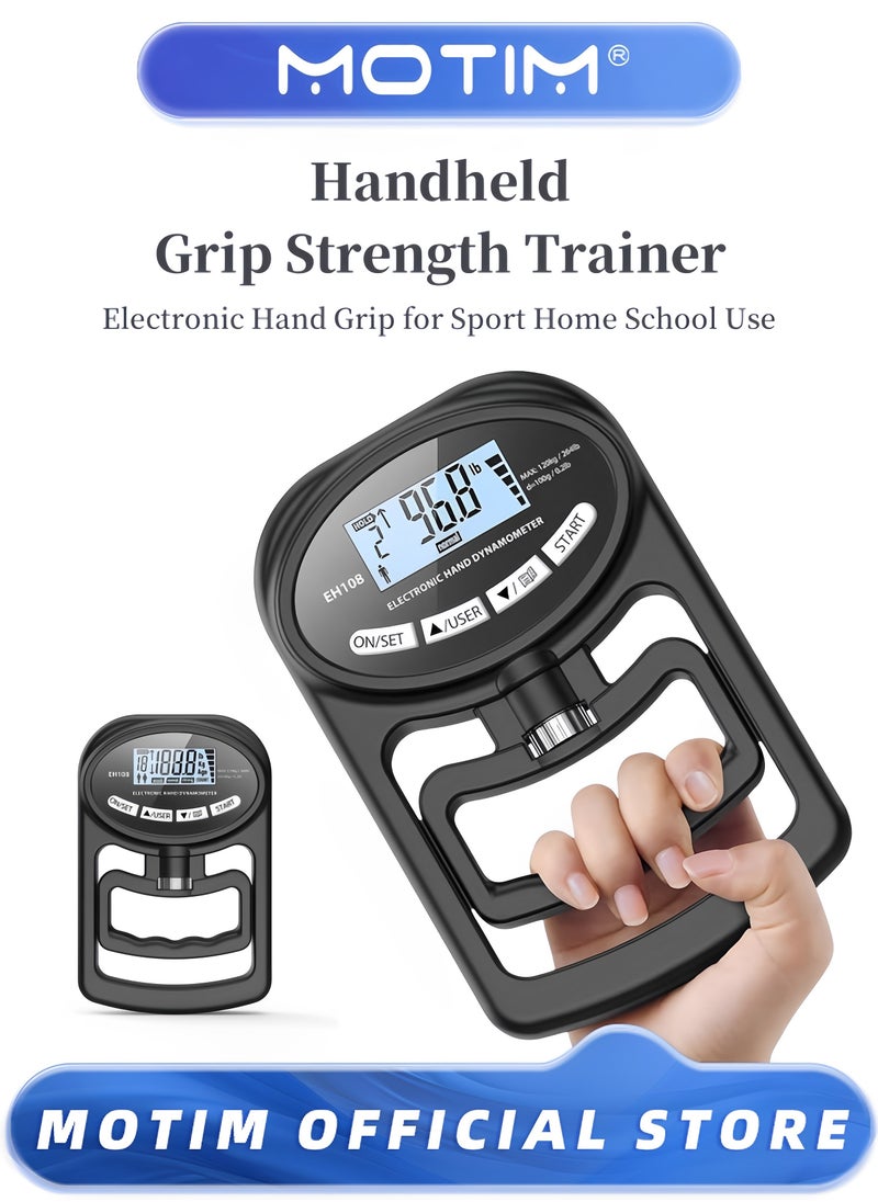 Hand Dynamometer Grip Strength Trainer Electronic Hand Grip Strength Tester Gauge 265 Lbs / 120 Kgs for Sport Home School Use