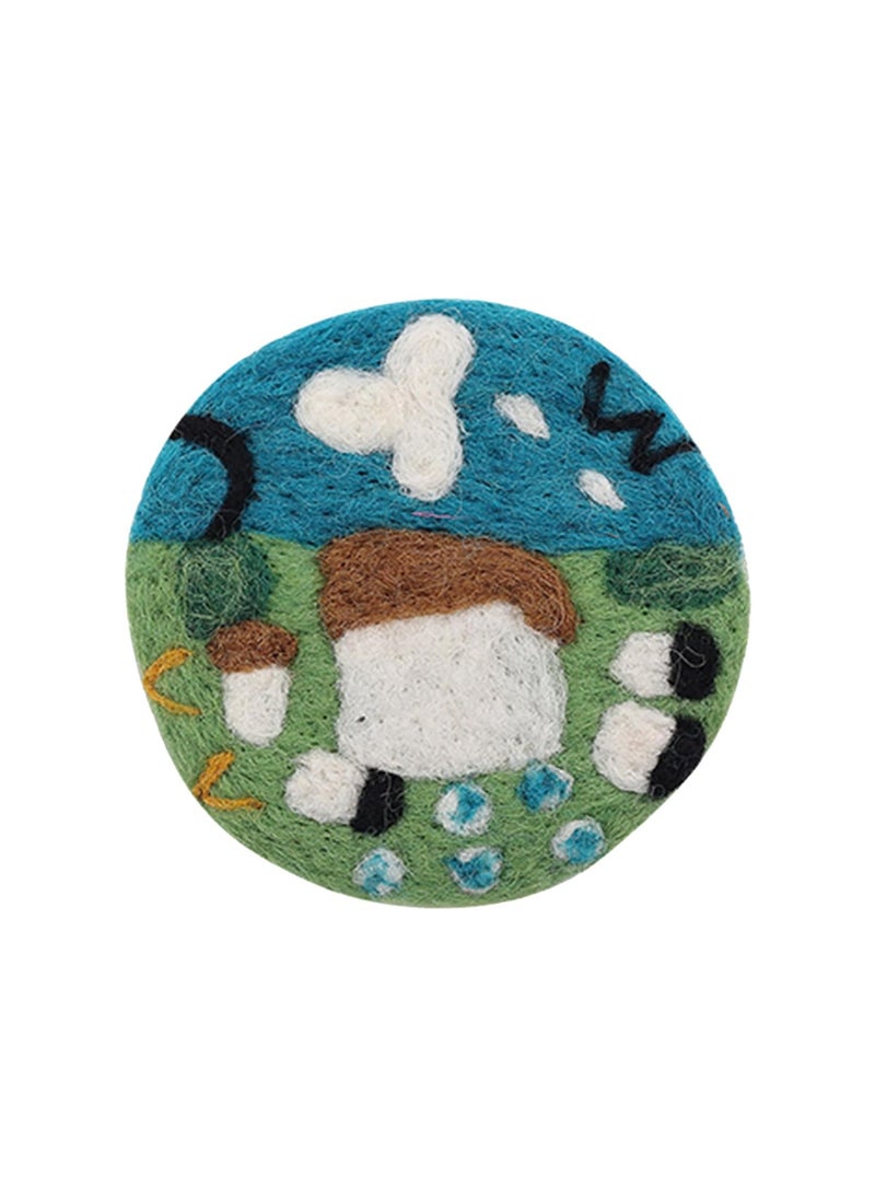 Wool Felt Coasters, Handmade Coasters, Beverage Coasters For Office And Home Desktop Decoration (Rural)