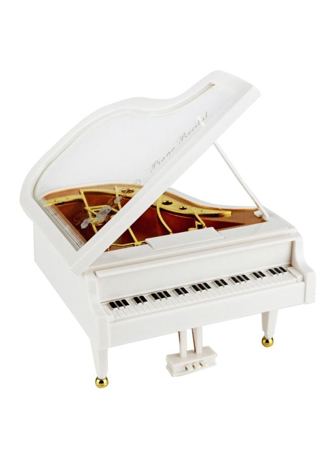 Decorative Piano Music Box White/Black/Brown 13x17.7x8centimeter