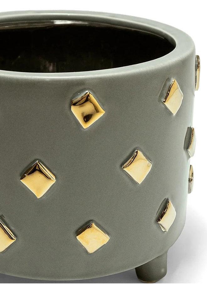 Caspian Arneson Bundle Two Ceramic Pots Knot Home Designer Accessory for Bedroom Living Dining Room Office Area Décor