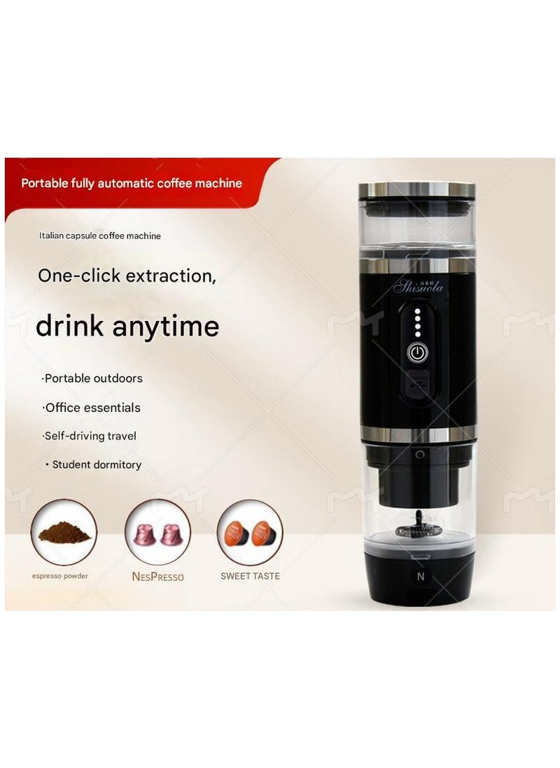 Handheld portable milk frother dual-purpose Italian coffee machine with wireless heating Italian espresso pot, 7500mAh Battery, Heated and Cold Water Extraction Modes