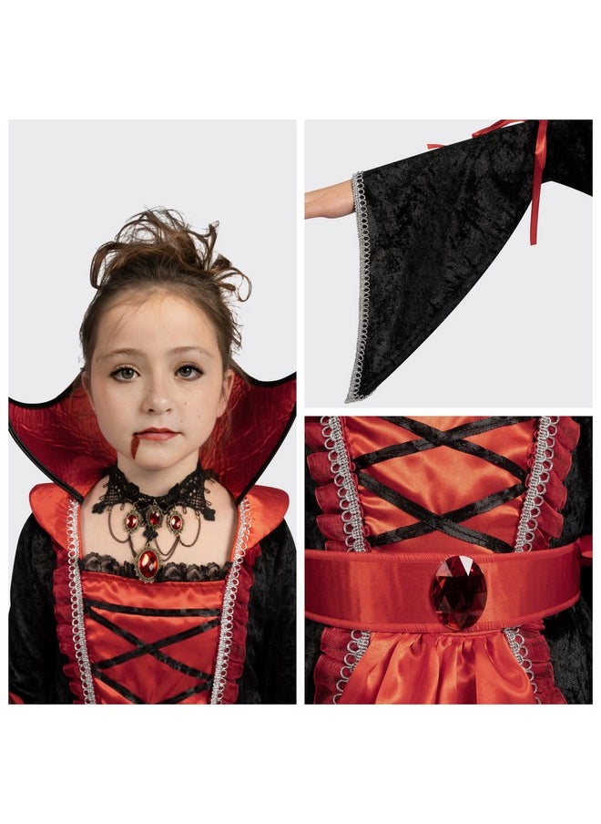 Girls Vampire Costume, Halloween Costume For Kids, Royal Vampire Costume For Girls-S