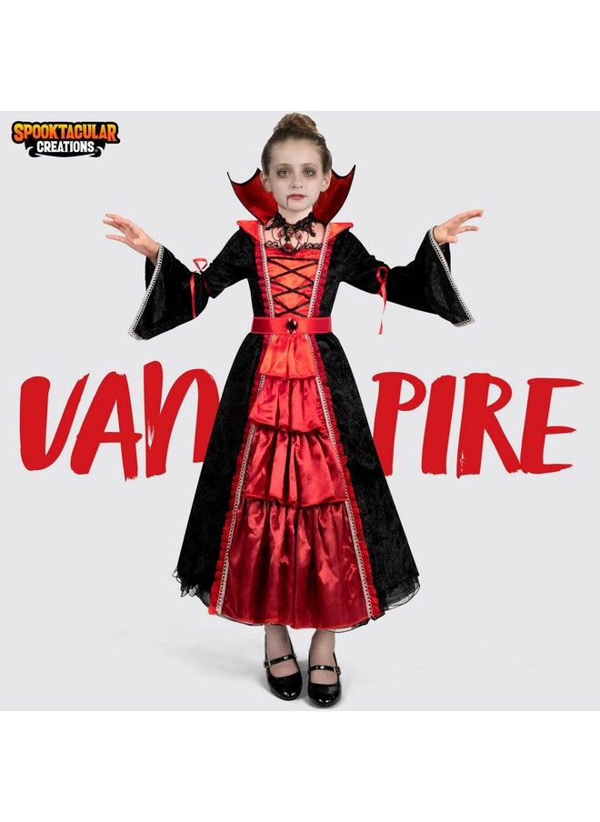 Girls Vampire Costume, Halloween Costume For Kids, Royal Vampire Costume For Girls-S
