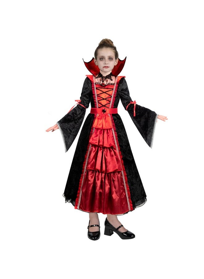 Girls Vampire Costume, Halloween Costume For Kids, Royal Vampire Costume For Girls-S
