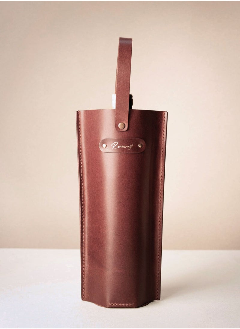 Leather Wine Bottle Case - Personalized Gift Wine Bag