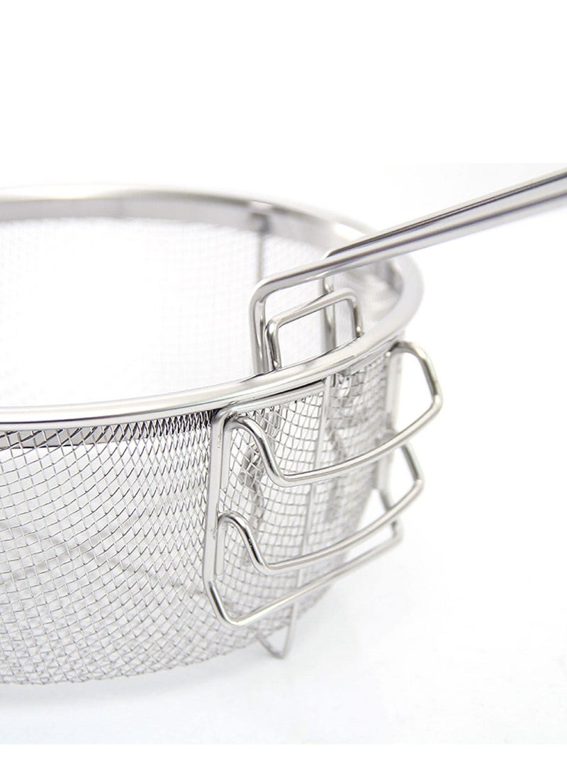 2 Pcs Round Wire Fry Basket Deep Fryer Strainer For Frying,Round Wire Mesh Fry Food Display Cutlery, With Long Handle Frying Fryer Strainer for Pot French Fries Turkey Chicken Kitchen Cooking Tools