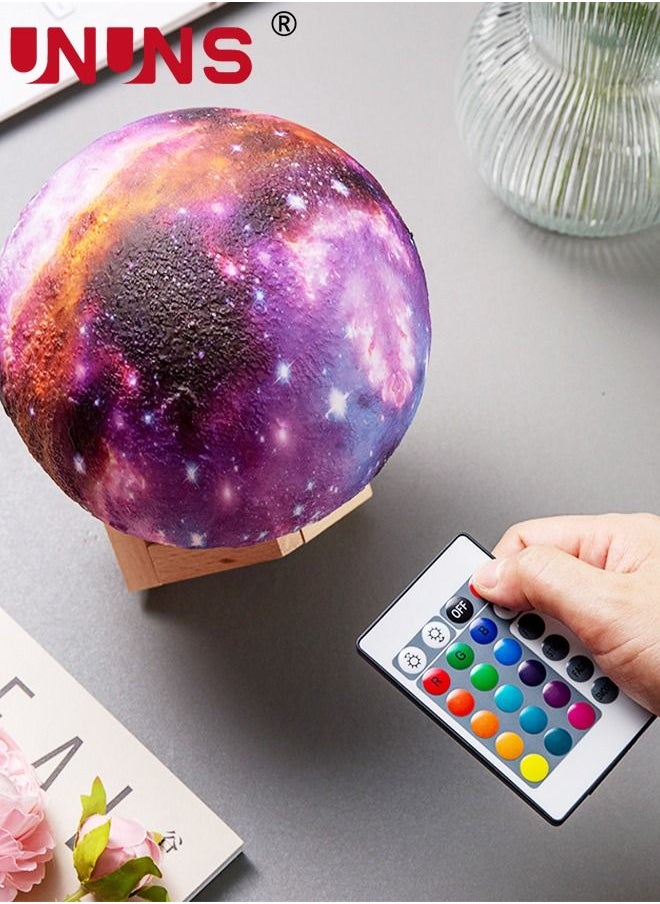 3D Printing Moon Lamp,5.9 Inch 16 Colors Mind-glowing Galaxy Moon Lamp With Stand And Remote Control,Bedroom Night Light Home Decor For Kids Gift