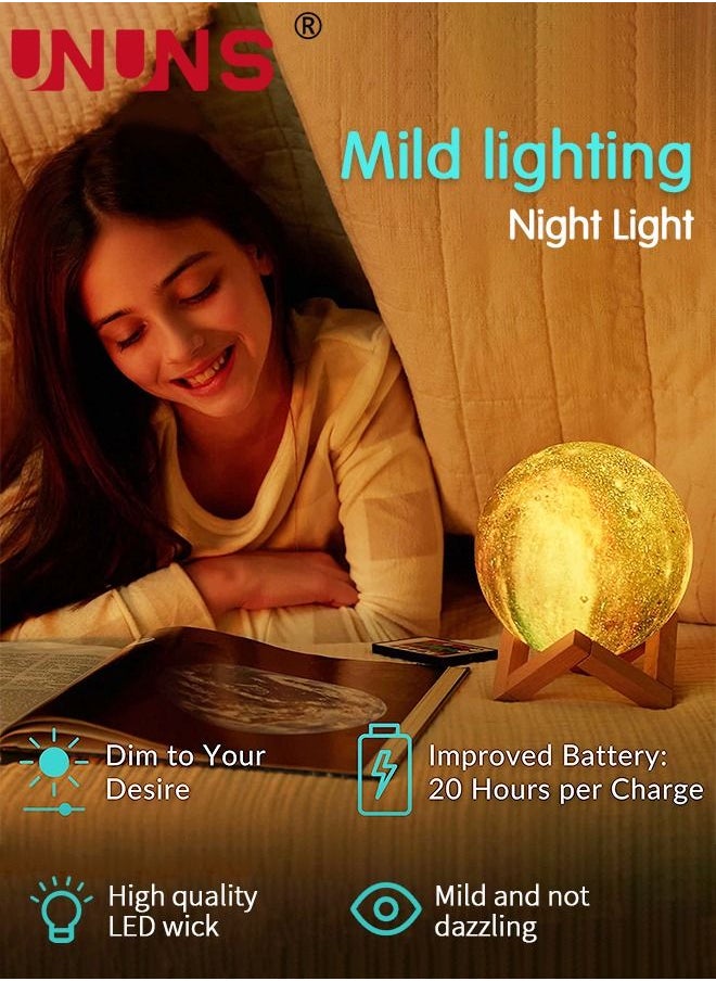 3D Printing Moon Lamp,5.9 Inch 16 Colors Mind-glowing Galaxy Moon Lamp With Stand And Remote Control,Bedroom Night Light Home Decor For Kids Gift