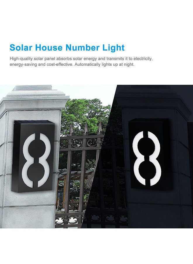 Solar House Number Light LED Illuminated Address Plaque for Houses Address Numbers Solar Powered LED Address Sign for Home Villa Yard Street