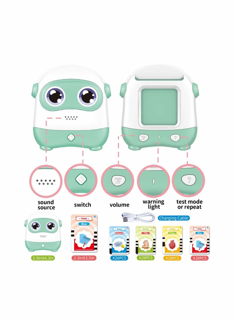 Toddler Toys for 2-5 Year Old Boys Girls, Learning Toys Talking Flash Cards with 110 Cards 220 Sight Words, Preschool Educational Toys Games with Sound Effect Kids Birthday Gifts (Green)