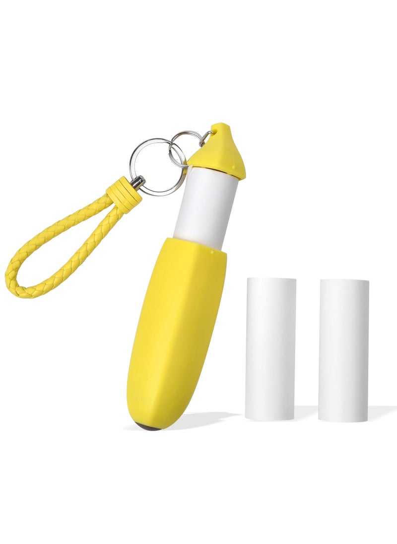 Banana Portable Lint Roller, Unique and Adorable Design, Portable and Convenient, High-Quality Adhesive for Solving The Awkward of Pet Hair on Clothes (1 * Lint Roller + 2 * Replacement Cores)