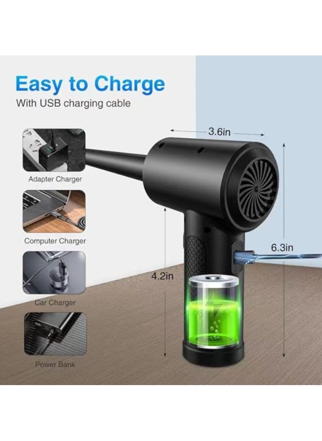 Compressed Air Duster, Cordless & Rechargeable Air Duster, 51000RPM Electric Air Blower for PC, Keyboard Electronics Cleaning, 6000mAh 10W Fast Charging