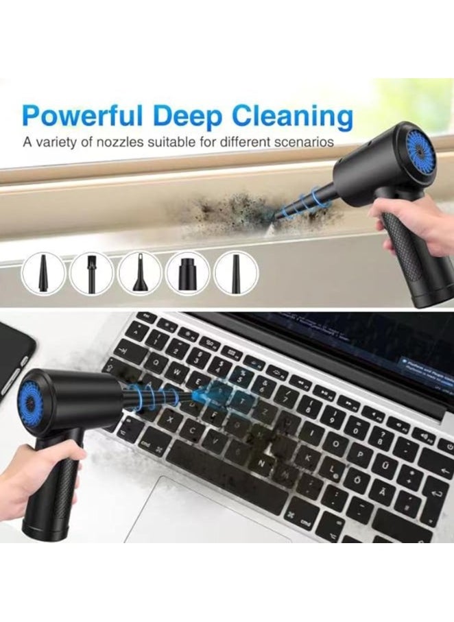 Compressed Air Duster, Cordless & Rechargeable Air Duster, 51000RPM Electric Air Blower for PC, Keyboard Electronics Cleaning, 6000mAh 10W Fast Charging