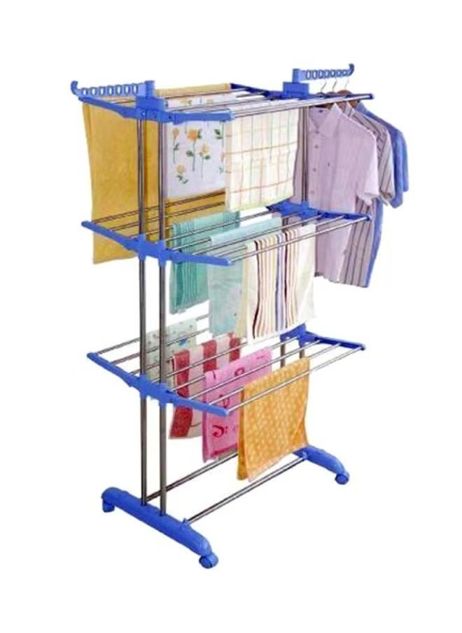 3 Layer Folding Drying Rack, Can Be Stored And Stored, Multi Function Drying Rack Blue