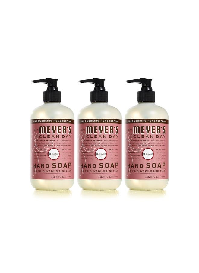 Mrs. Meyer's Hand Soap, Made with Essential Oils, Biodegradable Formula, Rosemary, 12.5 fl. oz - Pack of 3