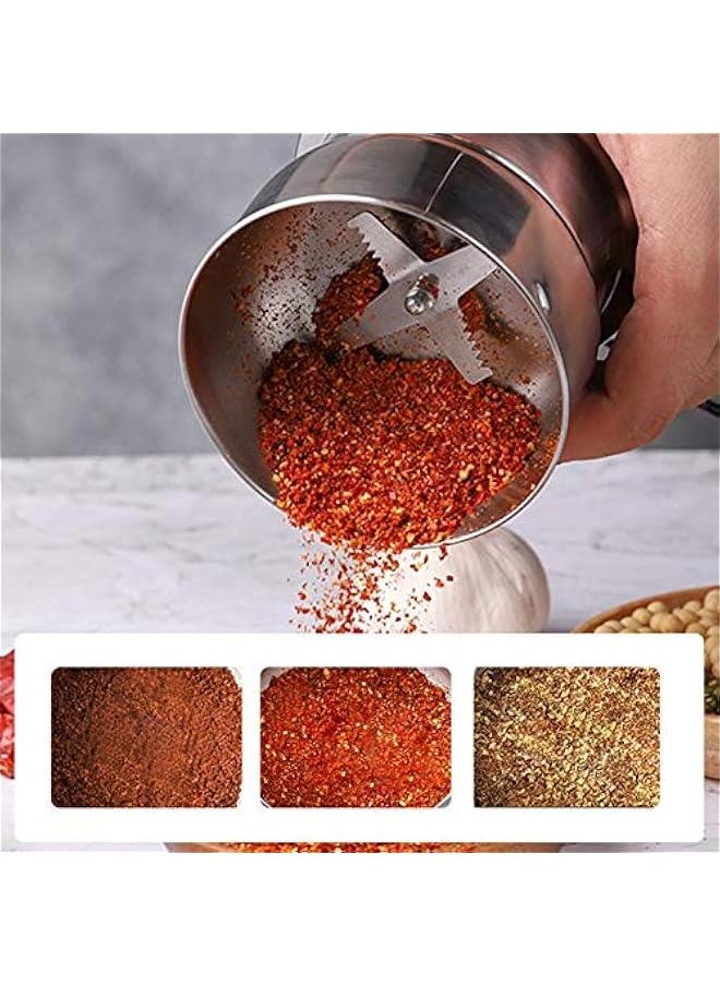 Electric Coffee Grinder, Portable Stainless Steel Coffee and Spice Grinder with Transparent Lid, Multifunction Grain Grinder Mill for Grinding Grains, Herb, Cereals, Nuts, Beans, Spices, etc(US)