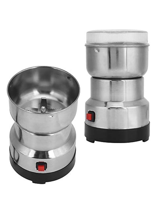 Electric Coffee Grinder, Portable Stainless Steel Coffee and Spice Grinder with Transparent Lid, Multifunction Grain Grinder Mill for Grinding Grains, Herb, Cereals, Nuts, Beans, Spices, etc(US)