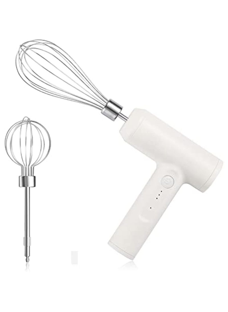 Milk Frother Hand Mixer Electric,Built-In High-Capacity Battery Rechargeable Frother with 2 Stainless Whisks,3-Speed Adjustable Coffee Stirrers,Suitable for Coffee,Milk,Eggs,Cakes,Chocolates,Etc