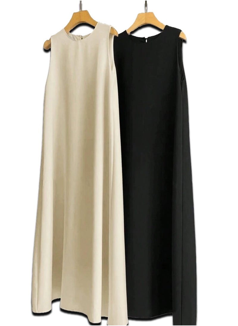 Sleeveless Black & White Abaya Inner Pack