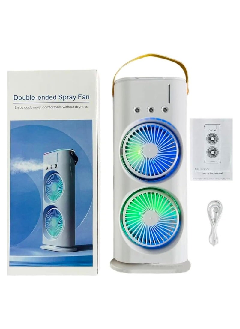 INTERNATIONAL CO.Portable Fan Double Ended Spray Fan Desk Fan with Cooler USB Rechargeable Mini Desktop Table Cooling Fan for Office Mist Fan with Water Spray Gifting For Family, Relatives