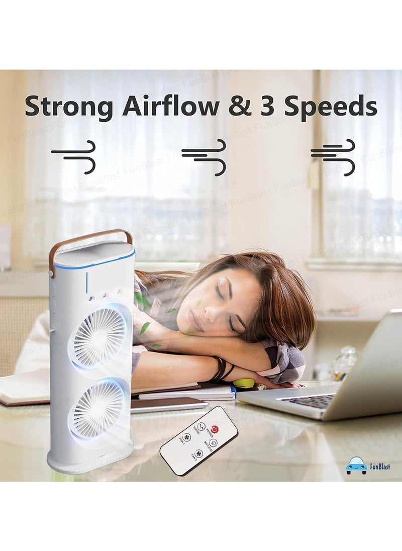 INTERNATIONAL CO.Portable Fan Double Ended Spray Fan Desk Fan with Cooler USB Rechargeable Mini Desktop Table Cooling Fan for Office Mist Fan with Water Spray Gifting For Family, Relatives