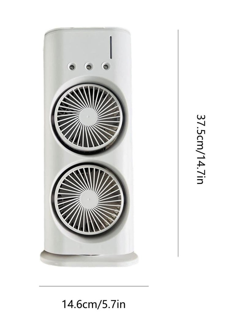 INTERNATIONAL CO.Portable Fan Double Ended Spray Fan Desk Fan with Cooler USB Rechargeable Mini Desktop Table Cooling Fan for Office Mist Fan with Water Spray Gifting For Family, Relatives