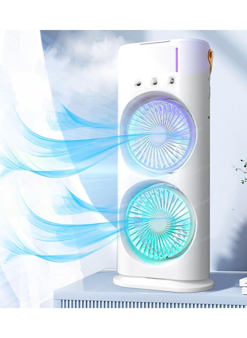 INTERNATIONAL CO.Portable Fan Double Ended Spray Fan Desk Fan with Cooler USB Rechargeable Mini Desktop Table Cooling Fan for Office Mist Fan with Water Spray Gifting For Family, Relatives