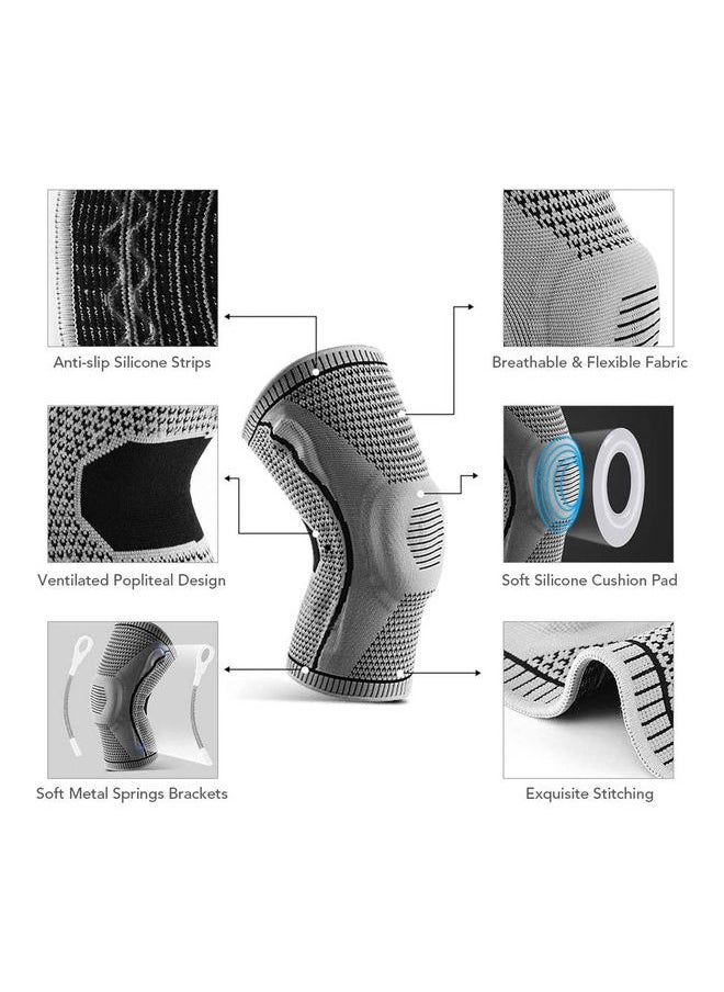 Knee Support Brace With Side Stabilizers Silicone Pad M Size