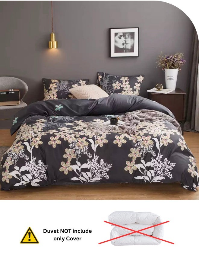 King size duvet cover set lovely flowers design.